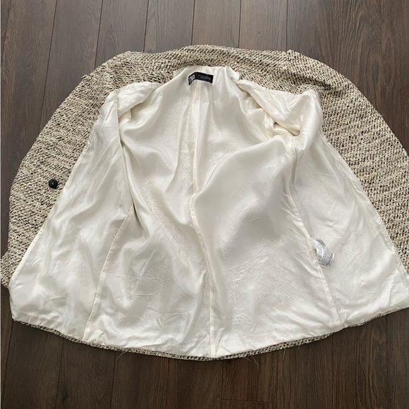 ZARA Double Breasted Relaxed Tweed Blazer - Picture 9 of 13